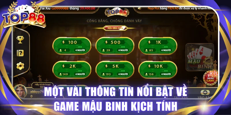 Game Mậu Binh Đổi Thưởng Uy Tín TOP88 - Sảnh Bài Đẳng Cấp #1